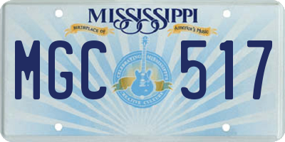 MS license plate MGC517