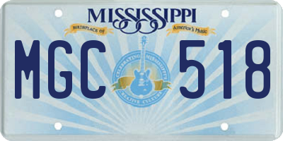 MS license plate MGC518