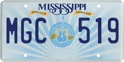 MS license plate MGC519