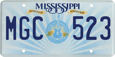 MS license plate MGC523