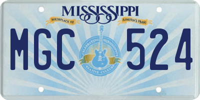 MS license plate MGC524
