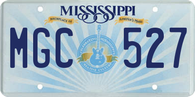 MS license plate MGC527