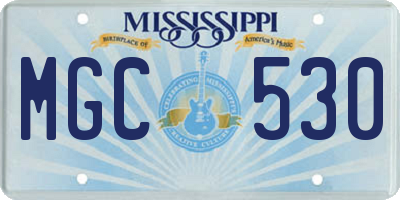 MS license plate MGC530
