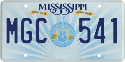 MS license plate MGC541