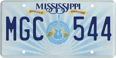 MS license plate MGC544