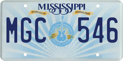 MS license plate MGC546