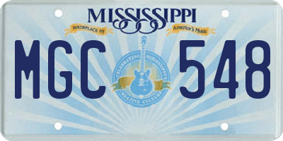 MS license plate MGC548