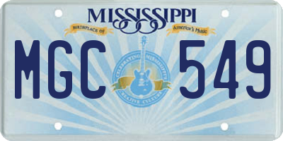 MS license plate MGC549
