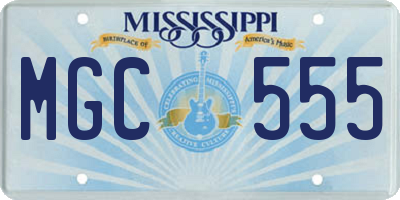 MS license plate MGC555