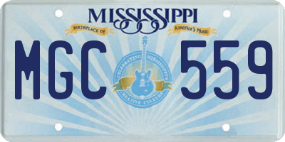 MS license plate MGC559