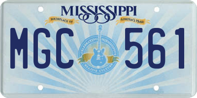 MS license plate MGC561