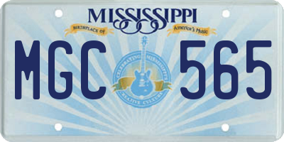 MS license plate MGC565