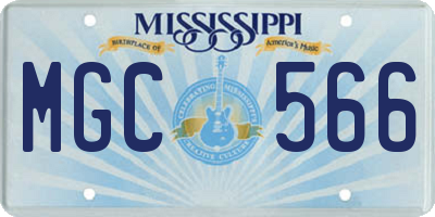 MS license plate MGC566