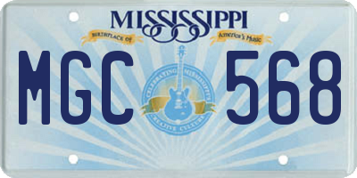 MS license plate MGC568