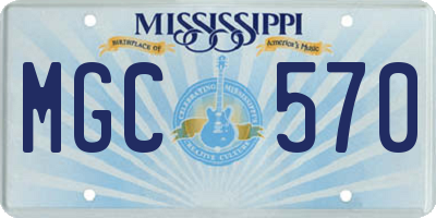 MS license plate MGC570
