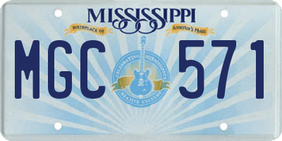 MS license plate MGC571