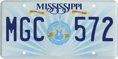 MS license plate MGC572