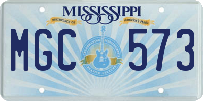 MS license plate MGC573