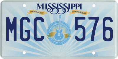 MS license plate MGC576