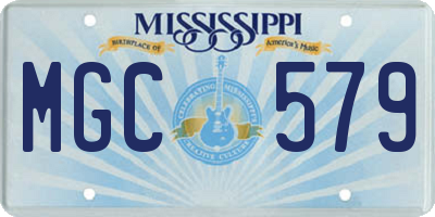 MS license plate MGC579