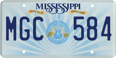 MS license plate MGC584