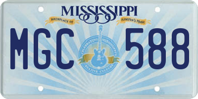 MS license plate MGC588