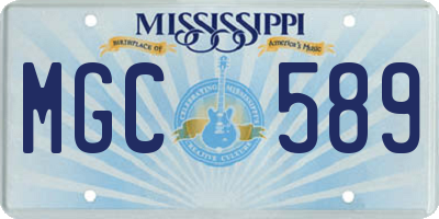 MS license plate MGC589