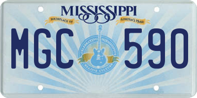 MS license plate MGC590