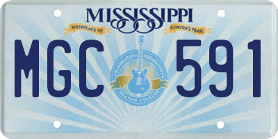 MS license plate MGC591