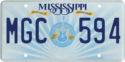 MS license plate MGC594