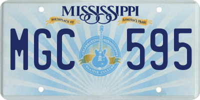MS license plate MGC595