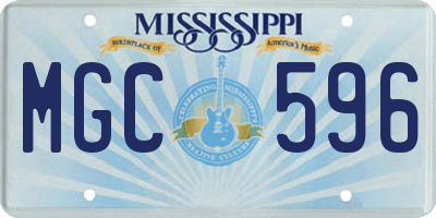 MS license plate MGC596