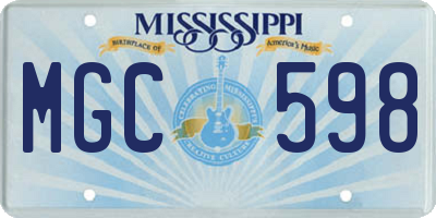 MS license plate MGC598