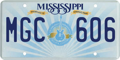 MS license plate MGC606