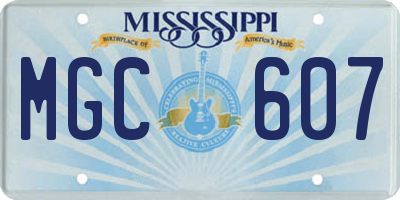MS license plate MGC607