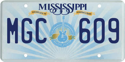 MS license plate MGC609