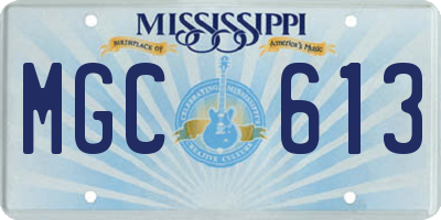 MS license plate MGC613