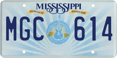 MS license plate MGC614