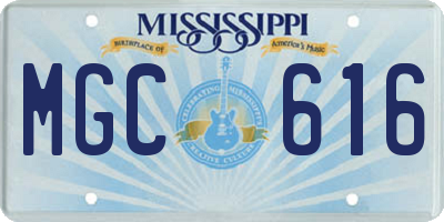 MS license plate MGC616
