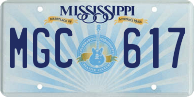 MS license plate MGC617