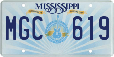 MS license plate MGC619