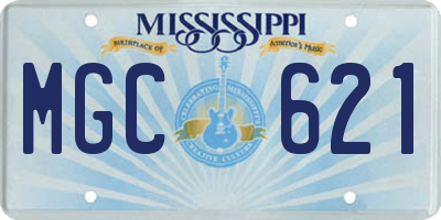 MS license plate MGC621