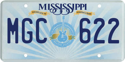 MS license plate MGC622