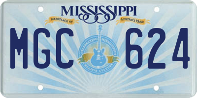 MS license plate MGC624