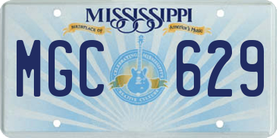 MS license plate MGC629