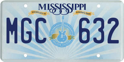 MS license plate MGC632