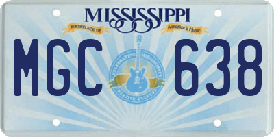 MS license plate MGC638