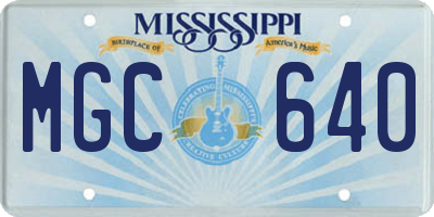 MS license plate MGC640