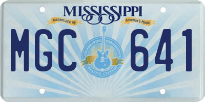 MS license plate MGC641