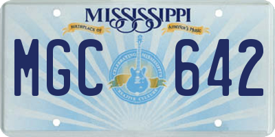 MS license plate MGC642